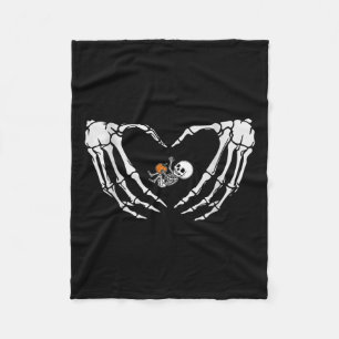Baby Skeleton Heart Hand Halloween X-ray Pregnancy Fleece Blanket
