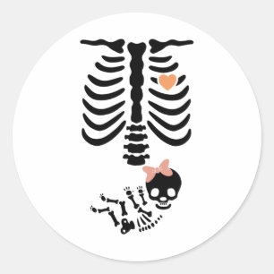 Baby Skull Skeleton Halloween Costume Classic Round Sticker