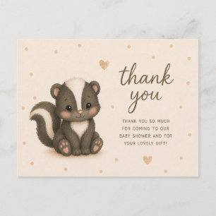 Baby Skunk Baby Shower Thank You Postcard