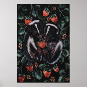 Baby Skunk Illustration Borderless 8x10, 11x14 Poster