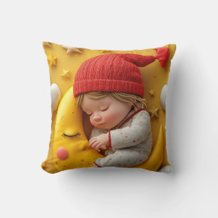 Baby sleep on the moon cushion