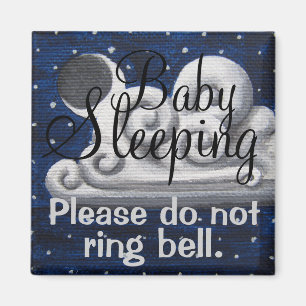 Baby Sleeping cloudy night front door magnet