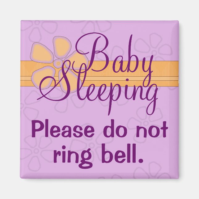 Baby Sleeping front door sign magnet (Front)