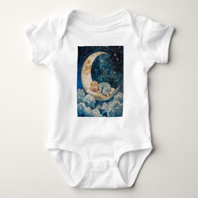 Baby Sleeping on the Moon Bodysuit (Front)