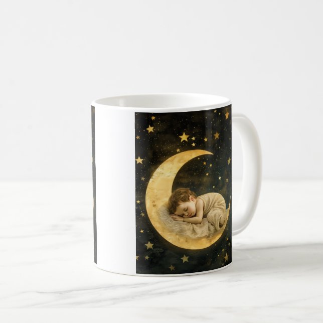 Baby Sleeping on the Moon Coffee Mug (Front Right)