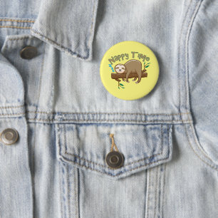 Baby Sloth 6 Cm Round Badge