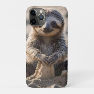 Baby Sloth Building Sand Castles, iPhone 11 Pro Case
