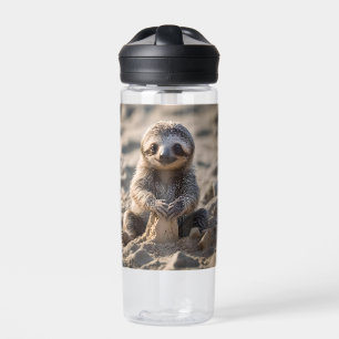 Baby Sloth Building Sand Castles, Water Bottle