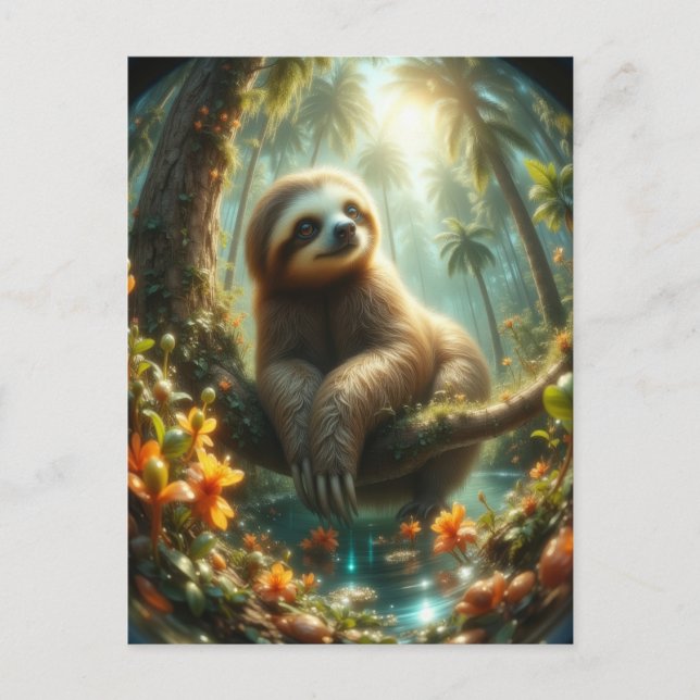 Baby Sloth in the sunlight Postcard (Front)