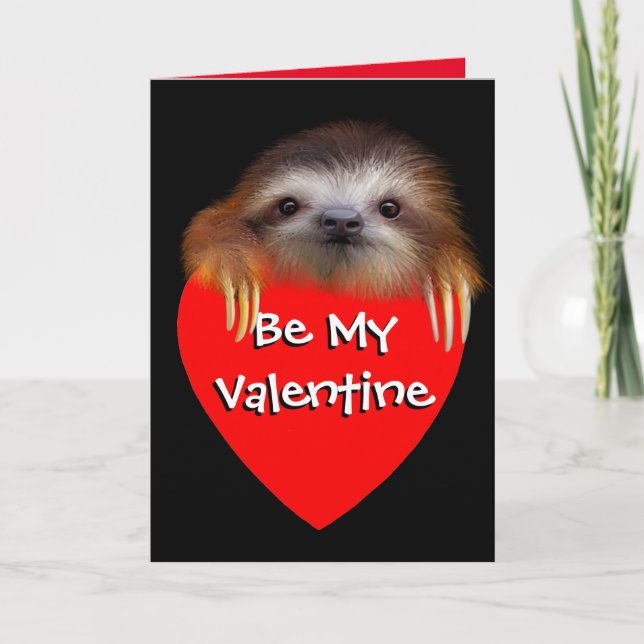 Baby Sloth Let’s Hang Out Valentine Card (Front)