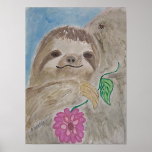 baby sloth poster
