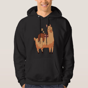 Baby Sloth Sleeping On Mama Llama Hoodie