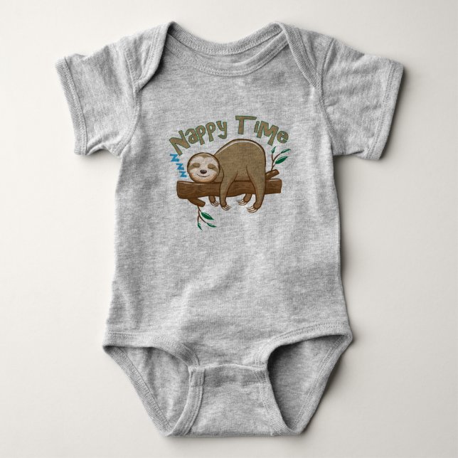 Baby Sloth Sleepy Time! Bodysuit (Front)