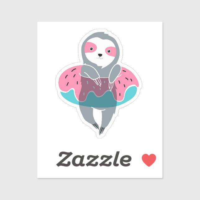 Baby sloth swimming in the pool sticker (Sheet)