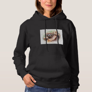Baby Sloth Watercolor Painting Cute Baby Animals P Hoodie