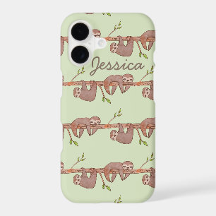 Baby Sloths hanging on Tree Pattern