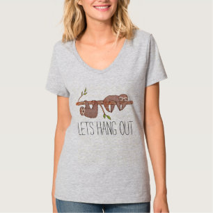 Baby Sloths hanging on Tree Pattern T-Shirt