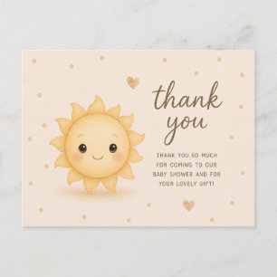Baby Smiley Sunshine Baby Shower Thank You Postcard