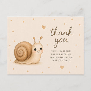 Baby Snail Baby Shower Thank You Postcard