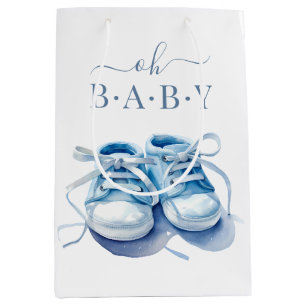 Baby Sneakers Baby Shower Invitation, Baby Boy Medium Gift Bag