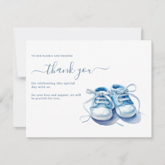 Baby Sneakers Baby Shower Invitation, Baby Boy Thank You Card