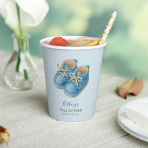 Baby Sneakers Minimalist Baby Shower Paper Cups