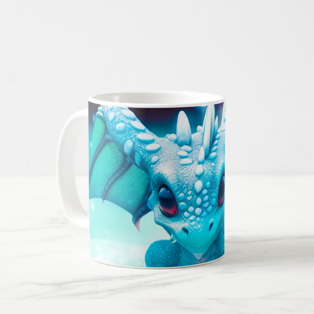 Baby Snow Dragon Coffee Mug (Front Left)