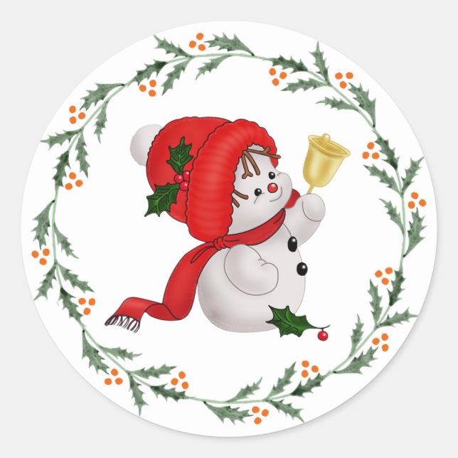 Baby Snowman Classic Round Sticker (Front)