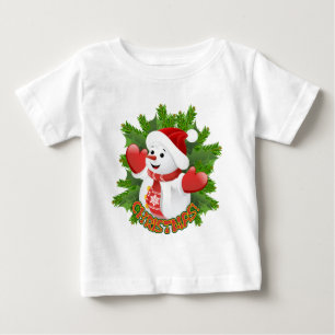 Baby Snowman with Crystal Snowflakes Ornament T-Shirt