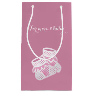 baby socks - pink small gift bag