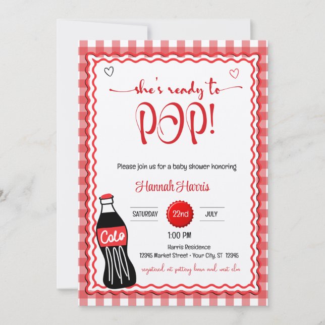 Baby Soda Ready to POP! Baby Shower  Invitation (Front)