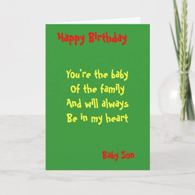 Baby son Birthday Card (Front)