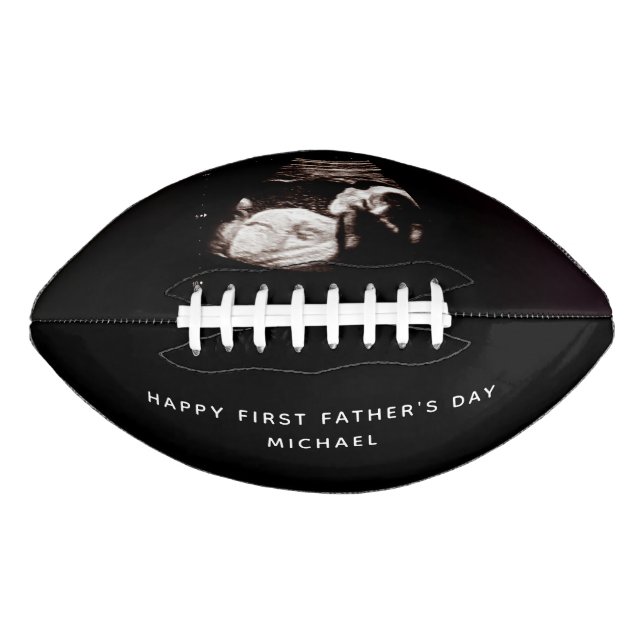 Baby Sonogram First Father's Day Custom Name American Football (Front)