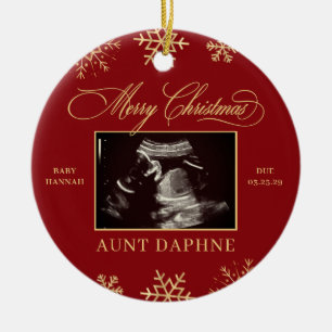 Baby Sonogram Surprise Family Ultrasound Christmas Ceramic Tree Decoration