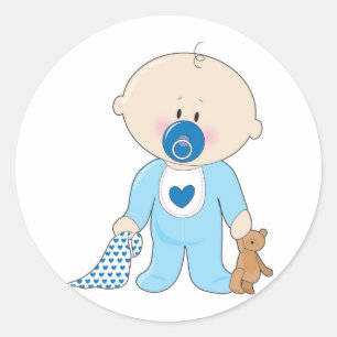 Baby Soother Boy Classic Round Sticker