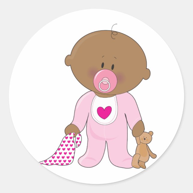 Baby Soother Girl Classic Round Sticker (Front)