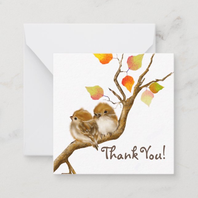 Baby Sparrow Birds Thank You Note card (Front)