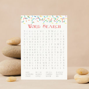 Baby Sprinkle 2-in-1 Game - Word Search & Animals Invitation