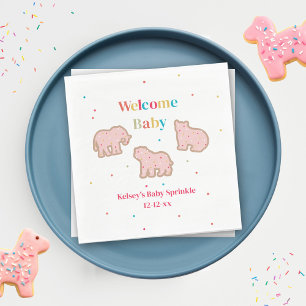 Baby Sprinkle Animal Cookies Girl Baby Shower Napkin