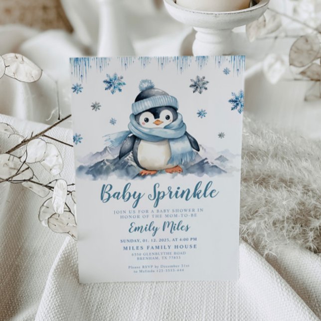 Baby Sprinkle, Baby Shower Penguin Invitation (Creator Uploaded)