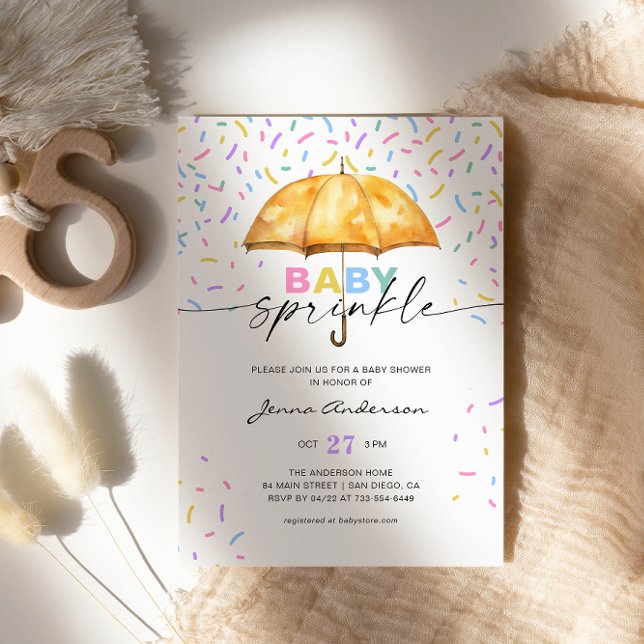 Baby Sprinkle Baby Shower Umbrella Sprinkles  Invitation (Creator Uploaded)