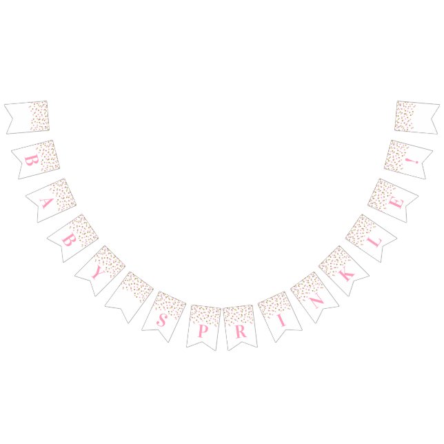 Baby Sprinkle Banner Pink Gold Confetti (All)