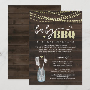 Baby Sprinkle BBQ - Couple's Baby Q Barbeque Invitation
