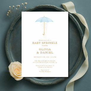 Baby Sprinkle Blue Boy Baby Shower Invitation