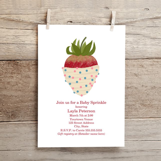Baby Sprinkle Chocolate Strawberry Neutral Shower Invitation (Creator Uploaded)