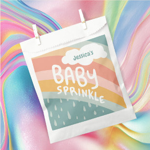 BABY SPRINKLE Cute Clouds Rainbow Rain CUSTOM Favour Bags
