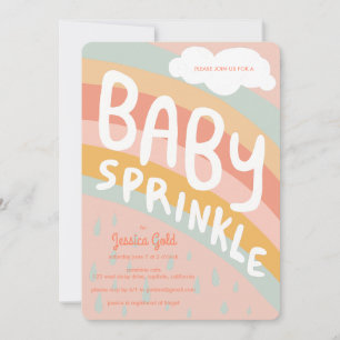 BABY SPRINKLE Cute Clouds Rainbow Rain Custom  Invitation