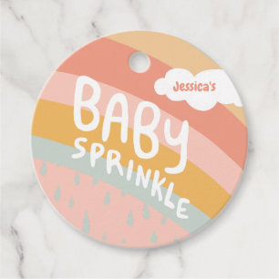BABY SPRINKLE Cute Clouds Rainbow THANK YOU Custom Favour Tags