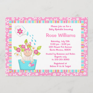 Baby Sprinkle Flower Pot Girl Shower Invitation