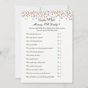Baby Sprinkle Game - Wishes for Baby and Guess Who Advice Card